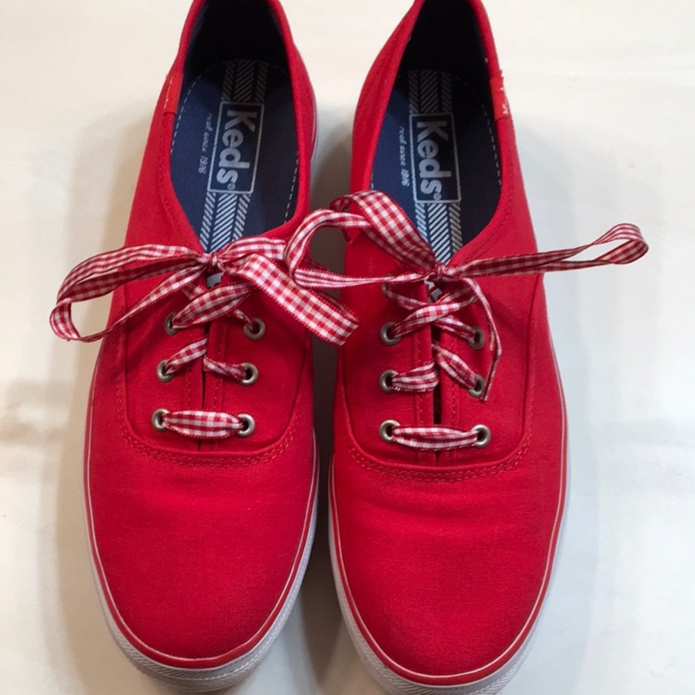 Red Canvas Oxford Keds - Triple Sole